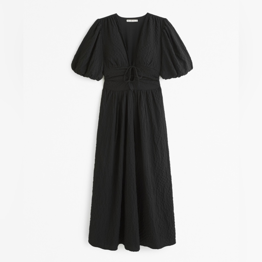 Abercrombie & Fitch Tie-Front Textured Maxi Dress - size large.